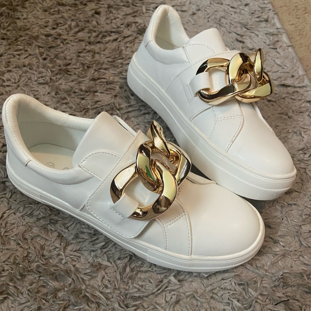 Gold chain sneakers